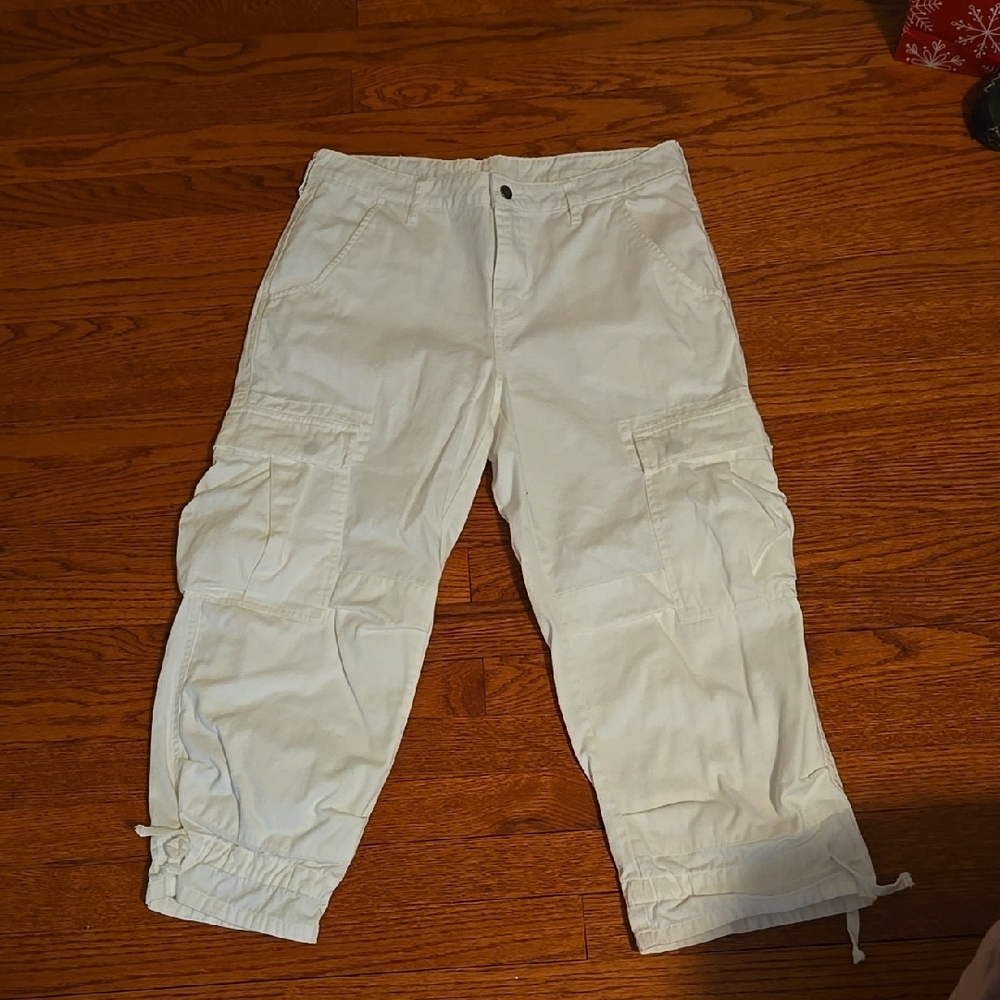 NWOT BOSTON PROPER, Casual White Denim Cargo Pants Size 8